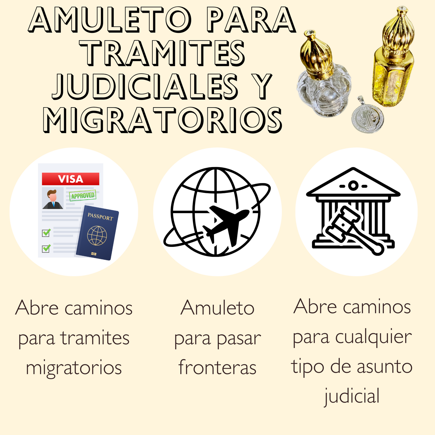 Amuleto para tramites judiciales migratorios