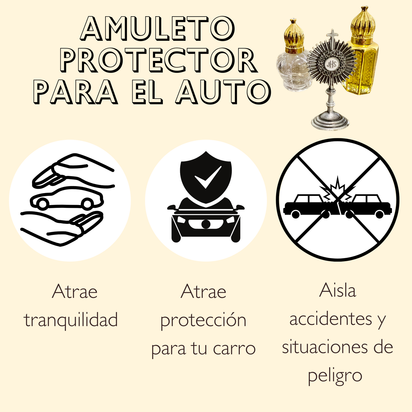 Amuletos protectores para automóvil y/o cualquier medio de transporte