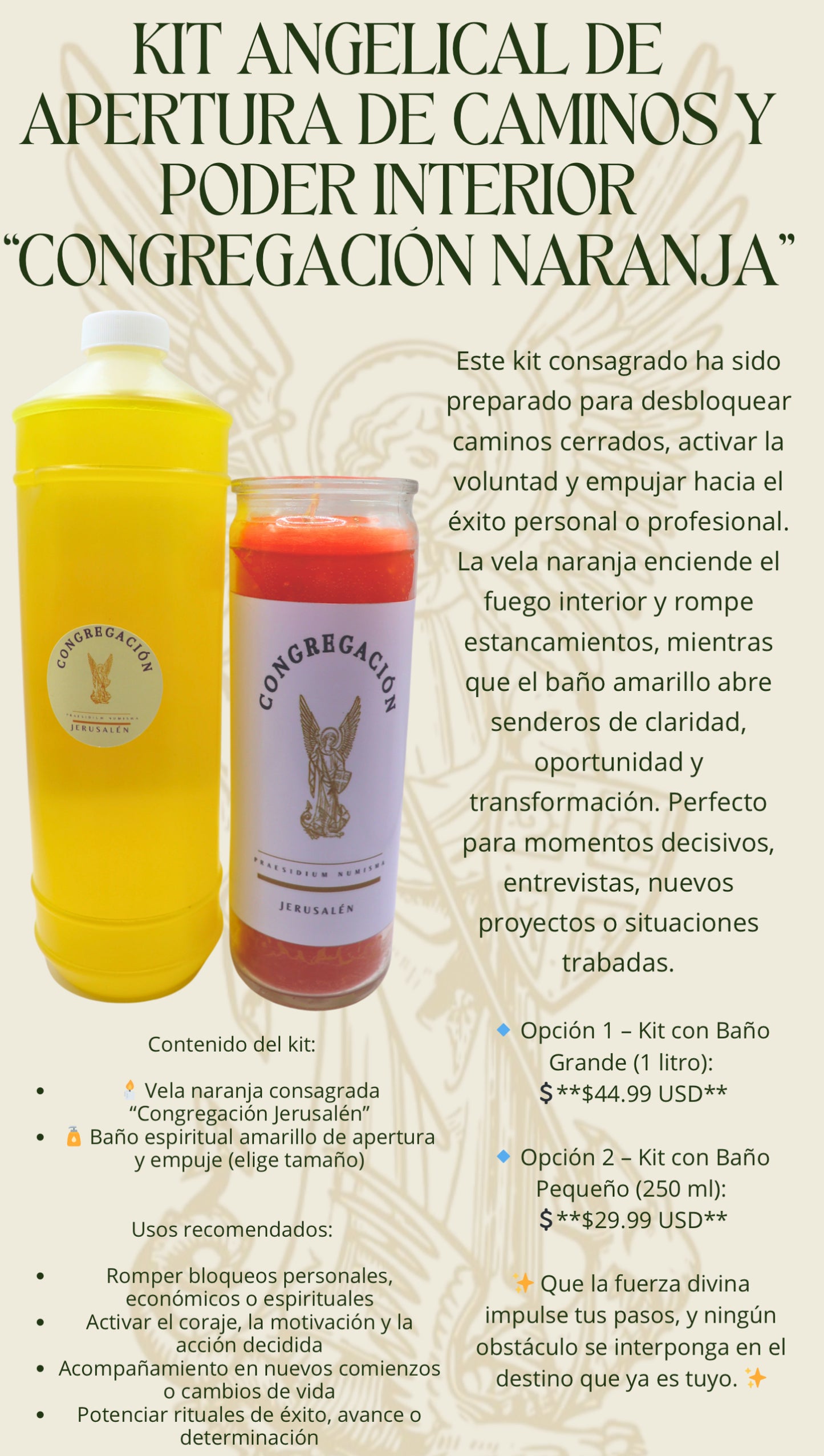 KIT ANGELICAL DE APERTURA DE CAMINOS Y
PODER INTERIOR