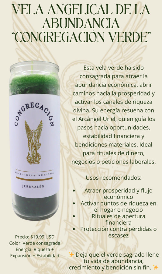 VELA ANGELICAL DE LA ABUNDANCIA “CONGREGACIÓN VERDE”